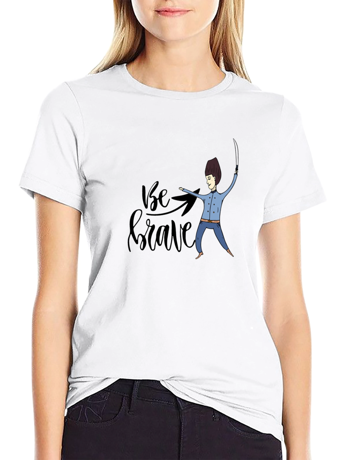 Be Brave Black Graphic T-Shirt