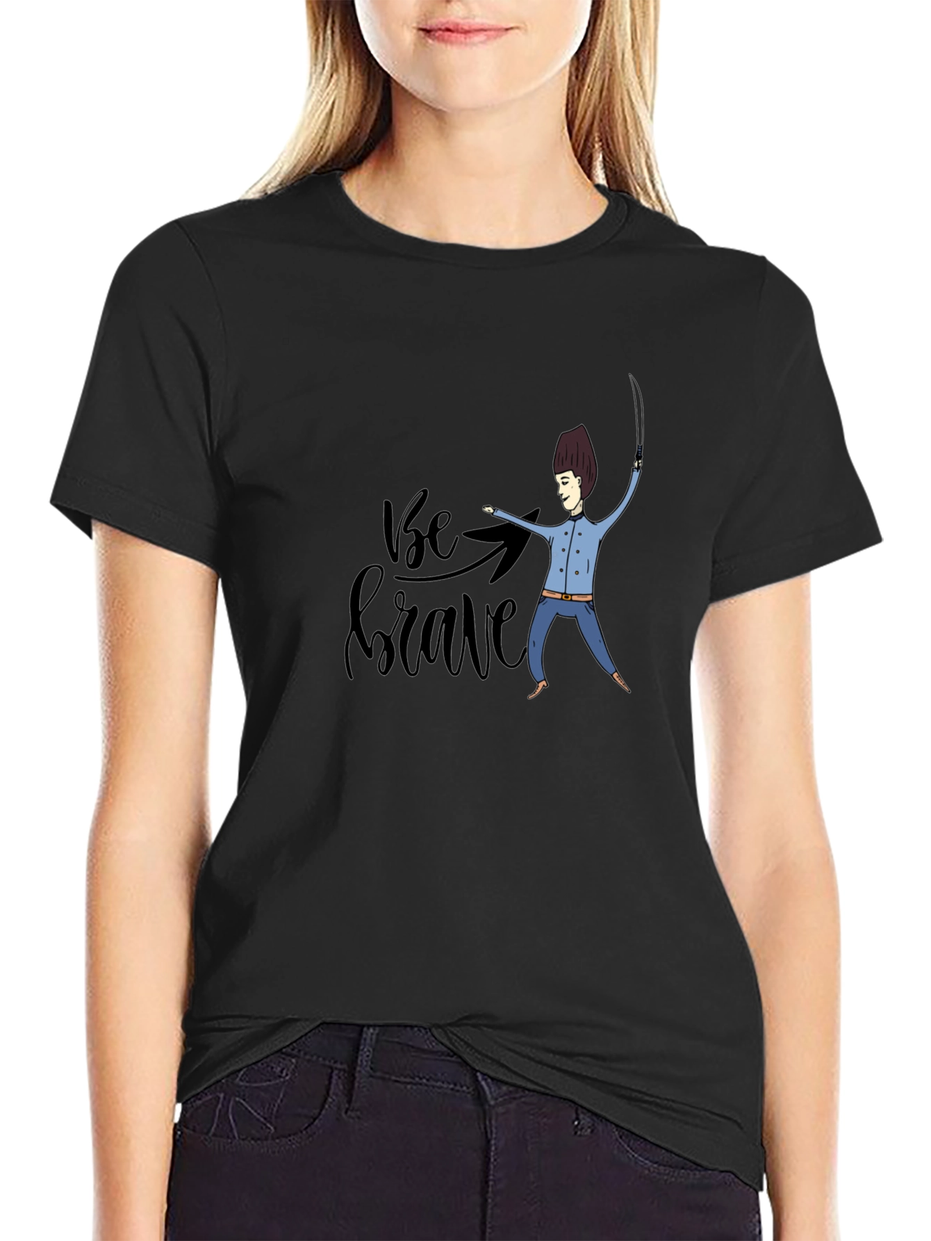 Be Brave Black Graphic T-Shirt