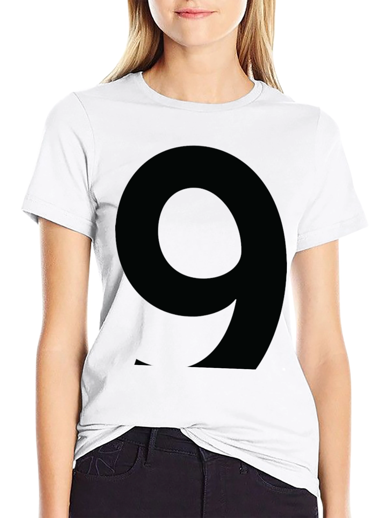 Number 9 Graphic Tee - Black Cotton T-Shirt