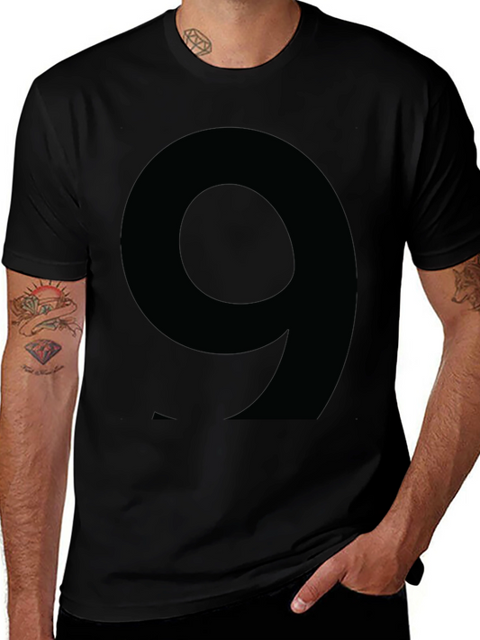 Number 9 Graphic Tee - Black Cotton T-Shirt