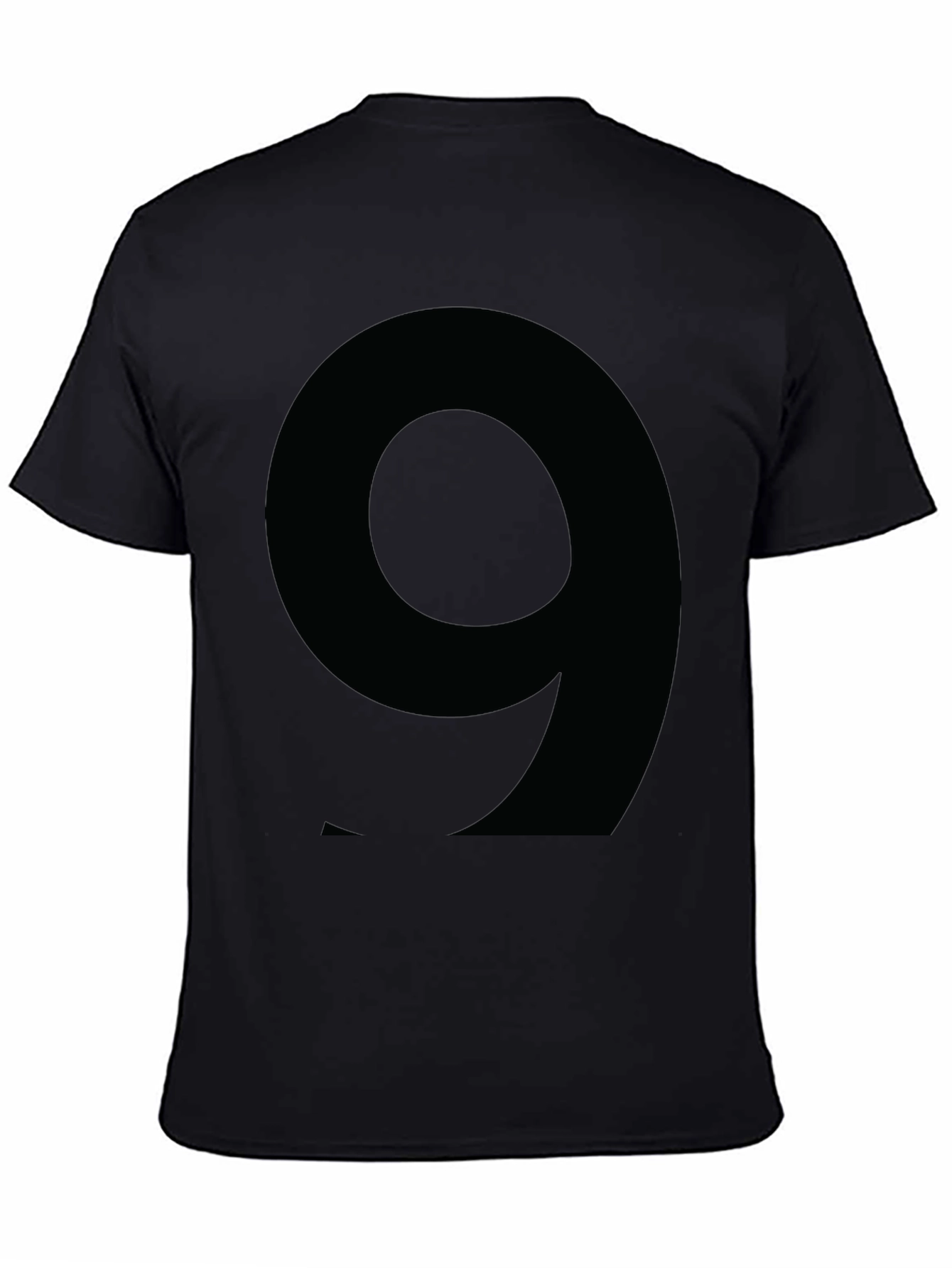 Number 9 Graphic Tee - Black Cotton T-Shirt