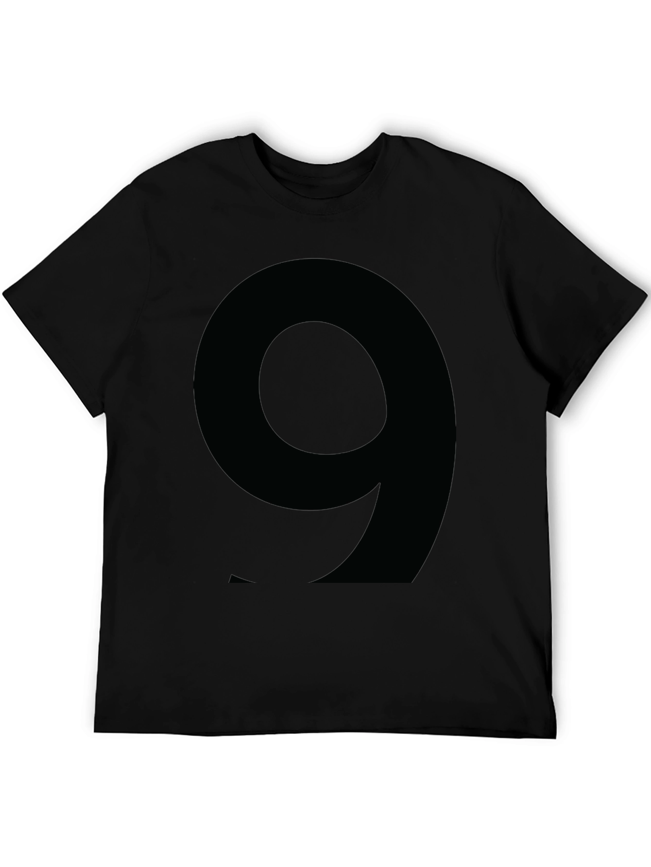 Number 9 Graphic Tee - Black Cotton T-Shirt