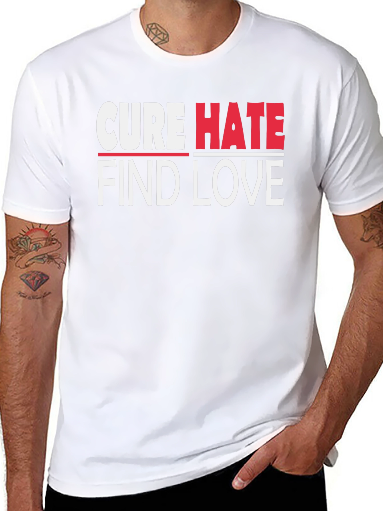 Cure Hate Find Love Graphic T-Shirt