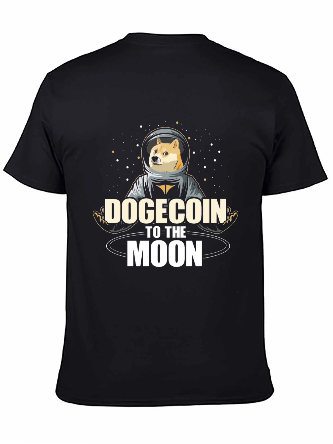 Dogecoin to the Moon Black T-Shirt