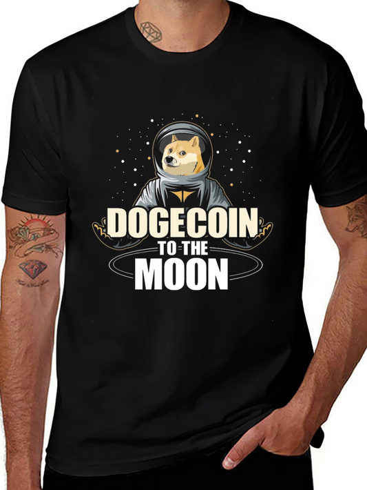 Dogecoin to the Moon Black T-Shirt