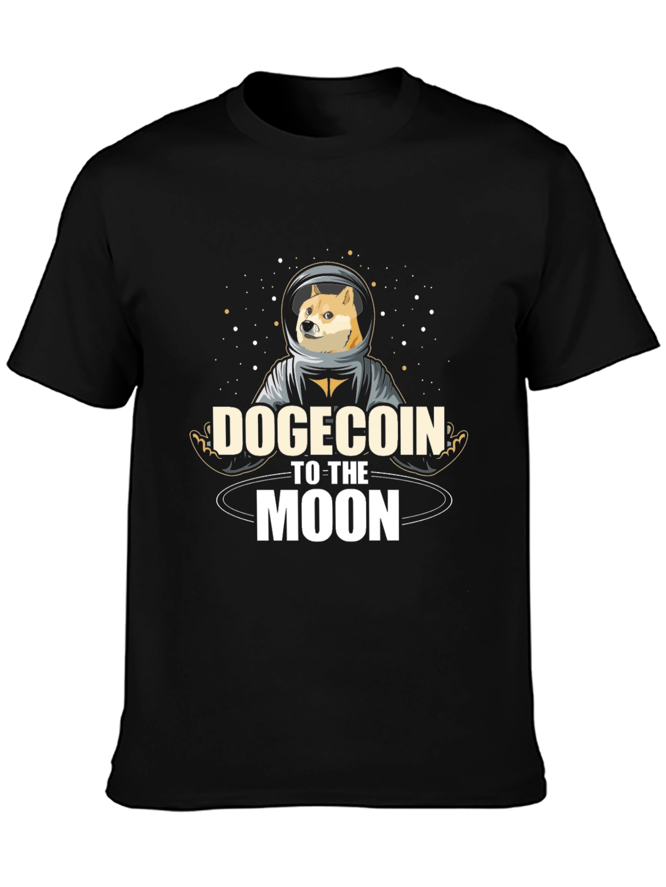 Dogecoin to the Moon Black T-Shirt