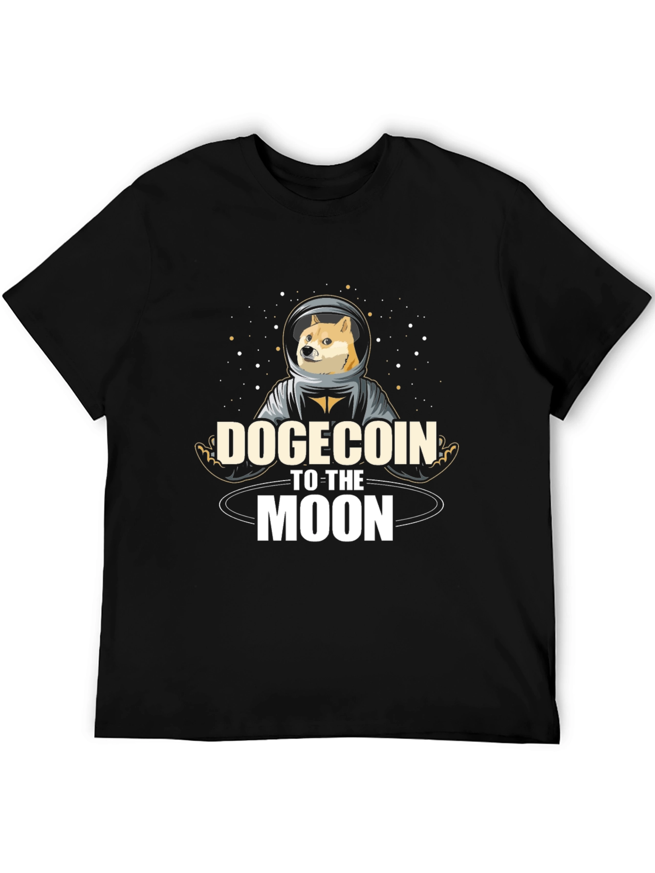 Dogecoin to the Moon Black T-Shirt