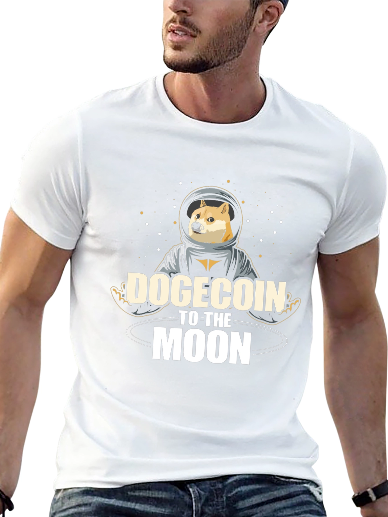 Dogecoin to the Moon Black T-Shirt