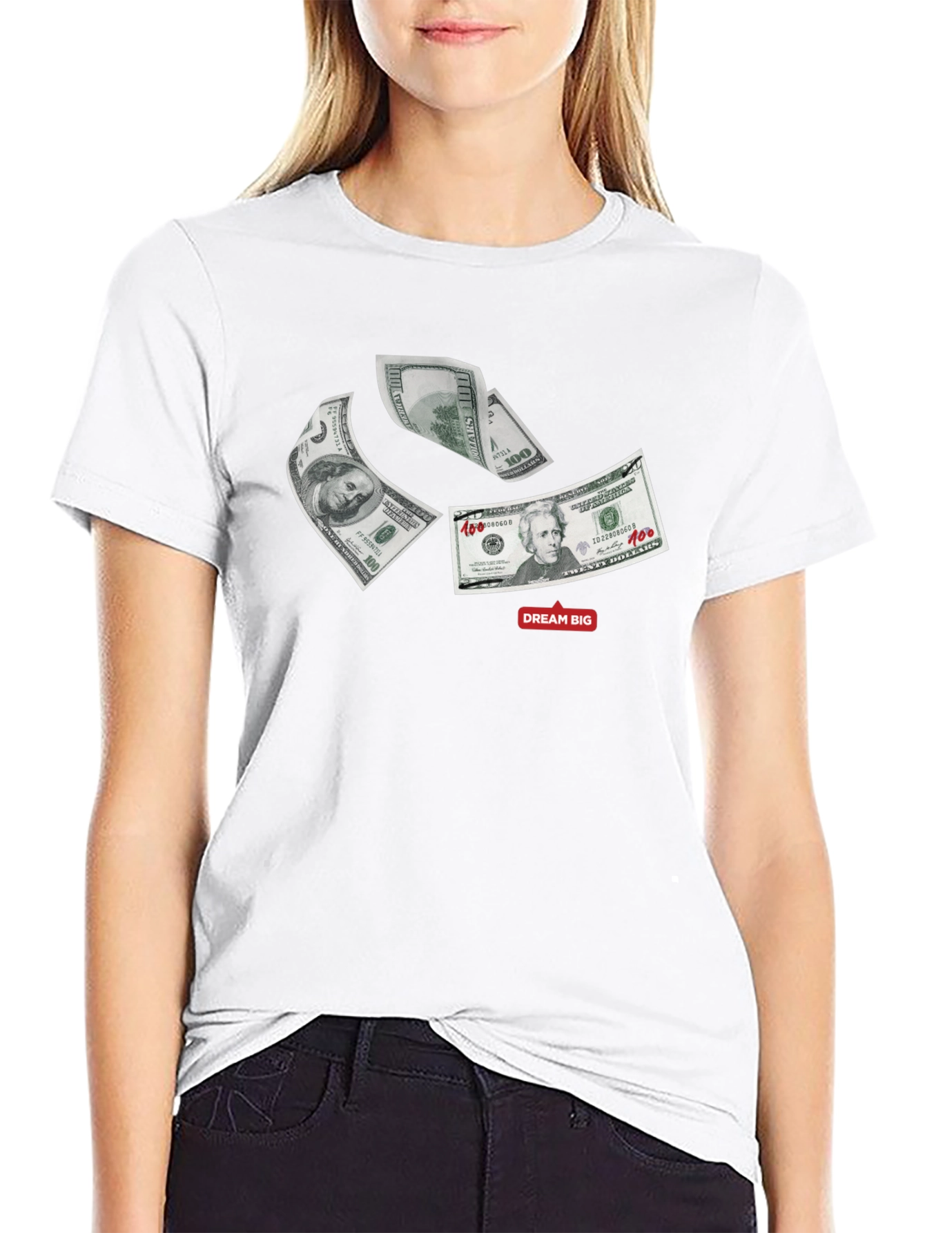 Dream Big Money Graphic Tee - Black
