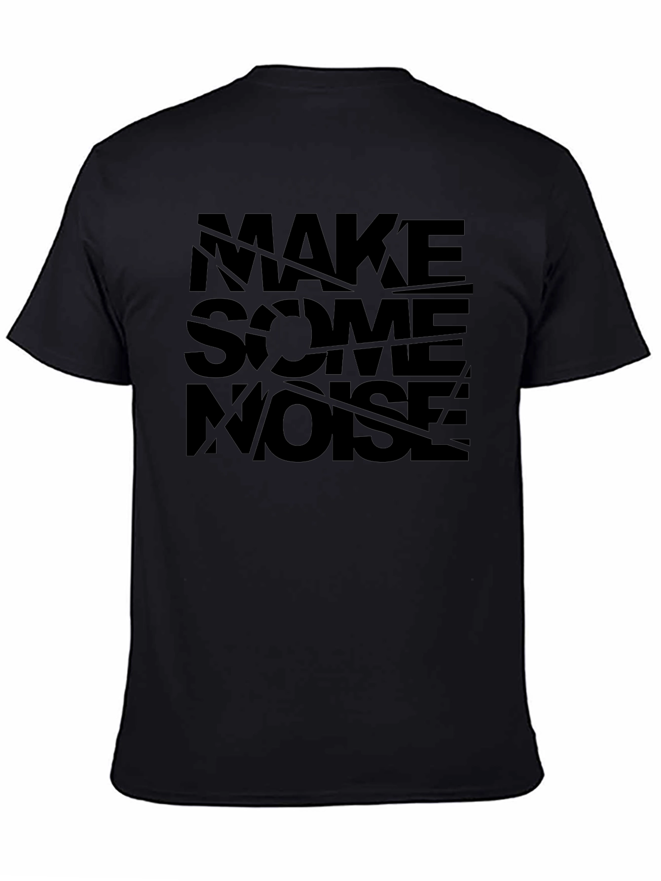Make Some Noise Graphic Tee - Black Cotton T-Shirt