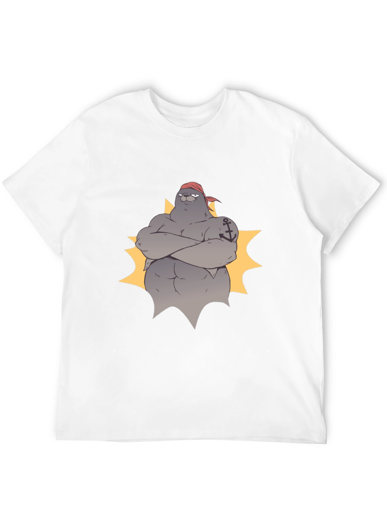 Pirate Seal Graphic Tee - Black Cotton T-Shirt