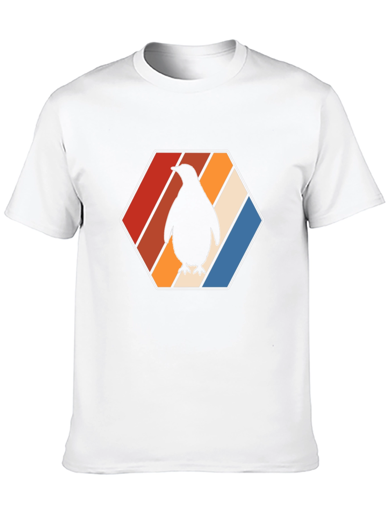Retro Penguin T-Shirt - Cool Hexagon Design