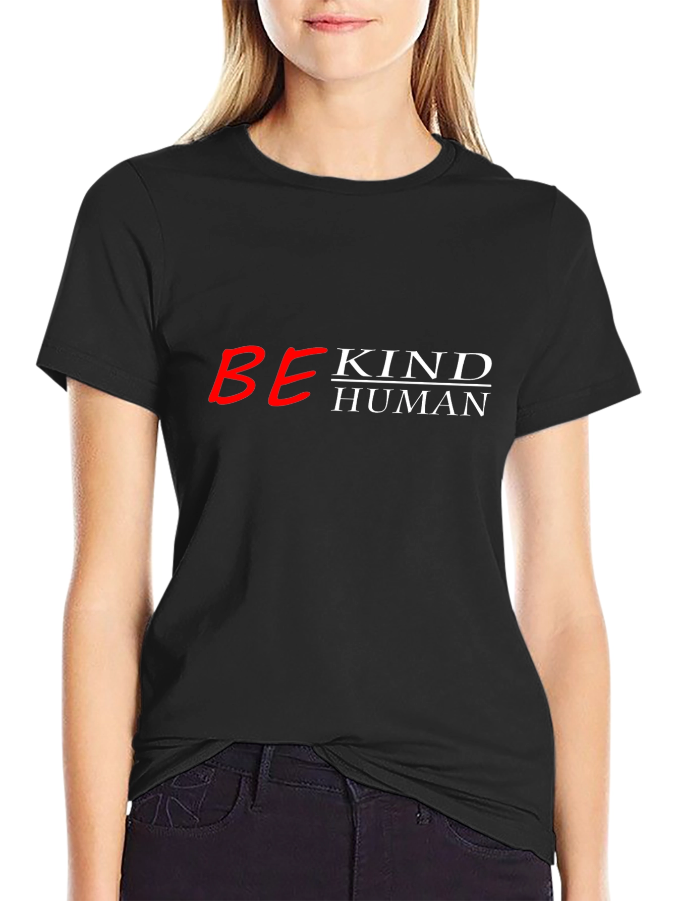 Be Kind Human Black Graphic Tee