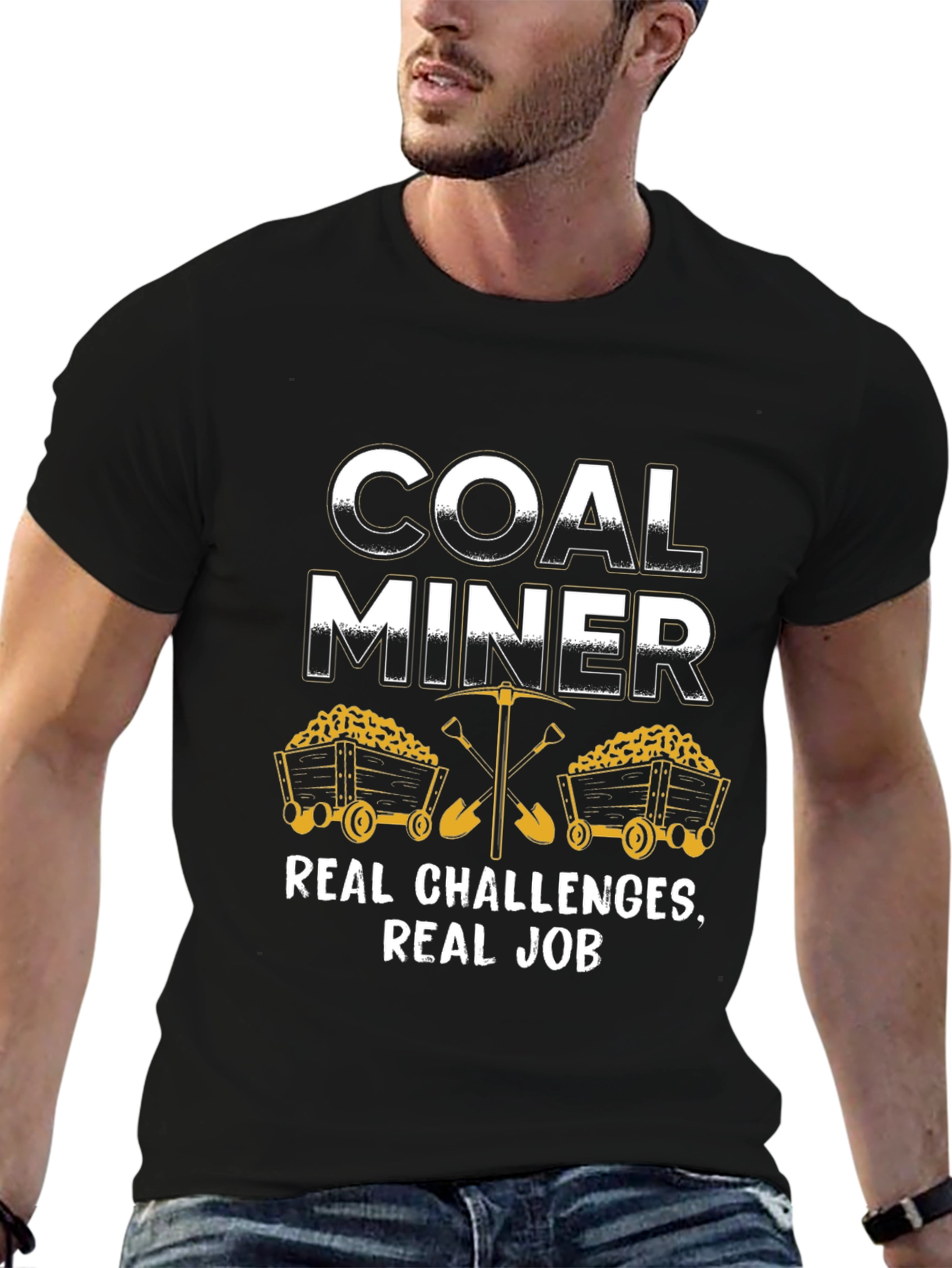 Coal Miner Graphic T-Shirt - Real Challenges Real Job