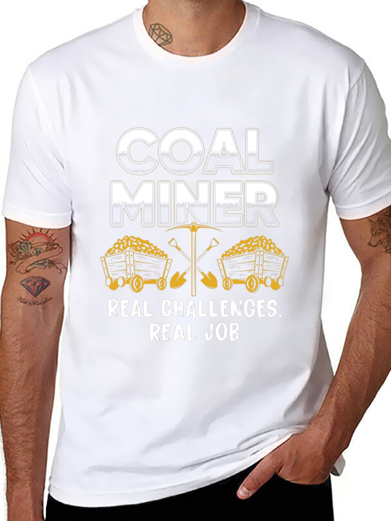 Coal Miner Graphic T-Shirt - Real Challenges Real Job