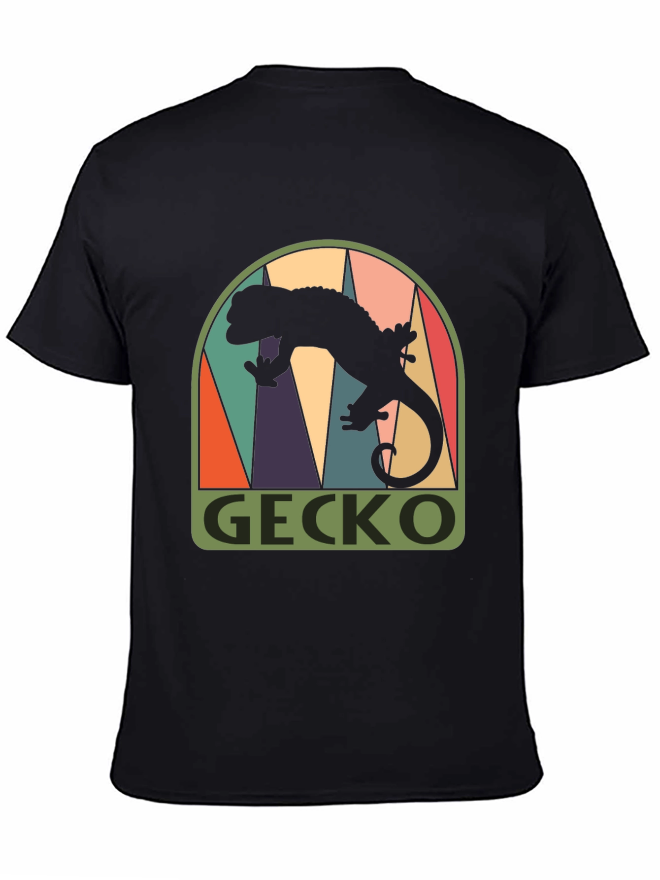 Retro Gecko Graphic Tee - Cool Black T-Shirt