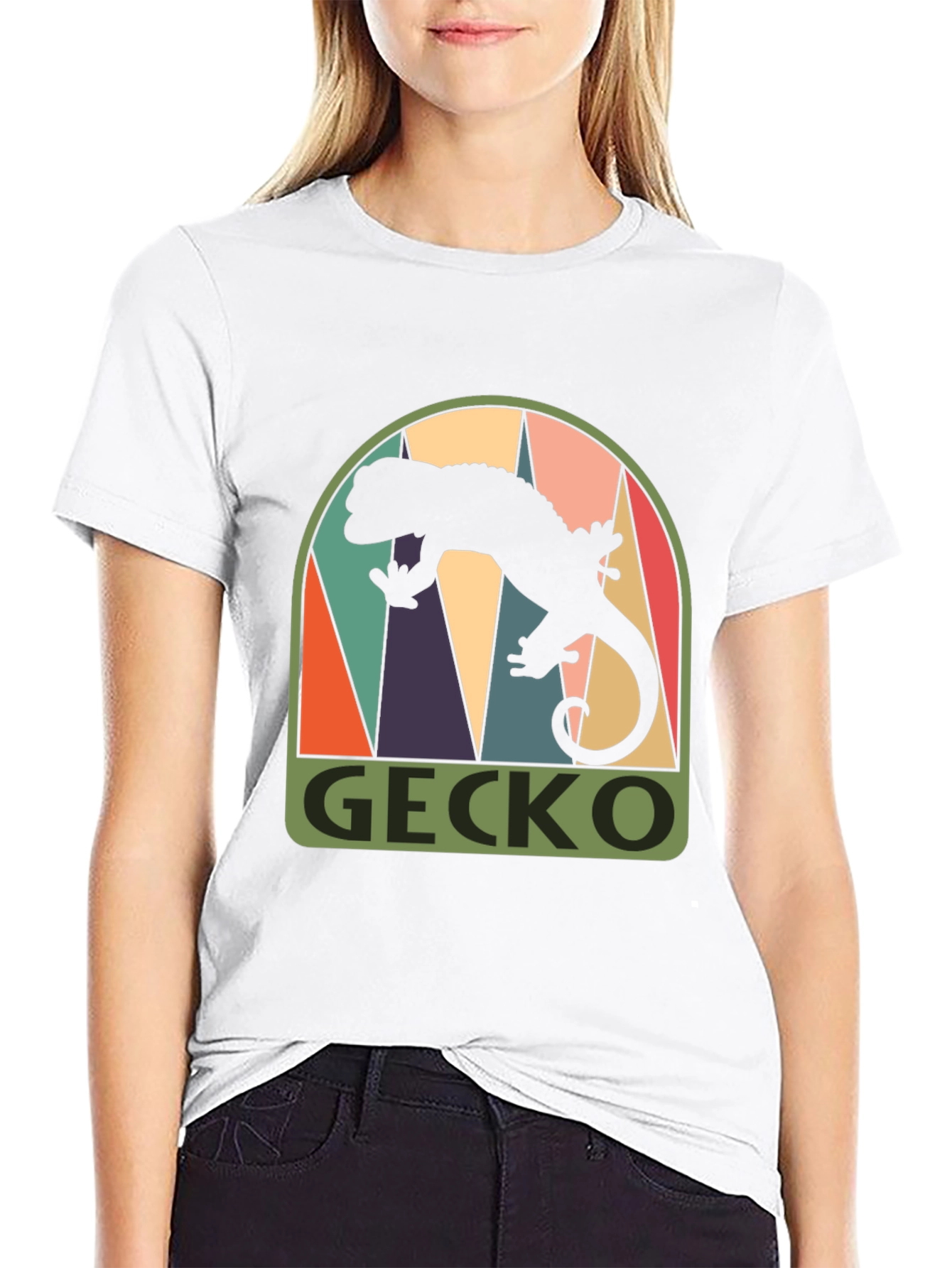 Retro Gecko Graphic Tee - Cool Black T-Shirt