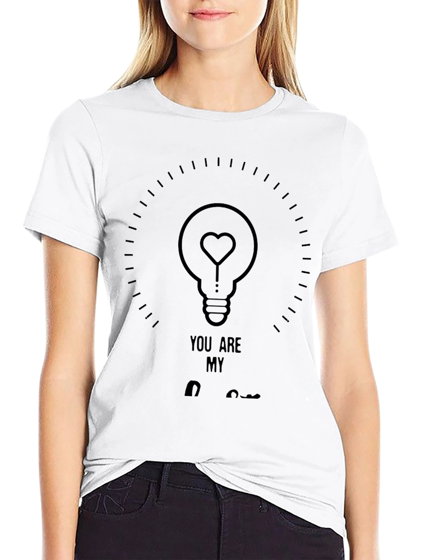 You Are My Light Bulb Heart Graphic Tee