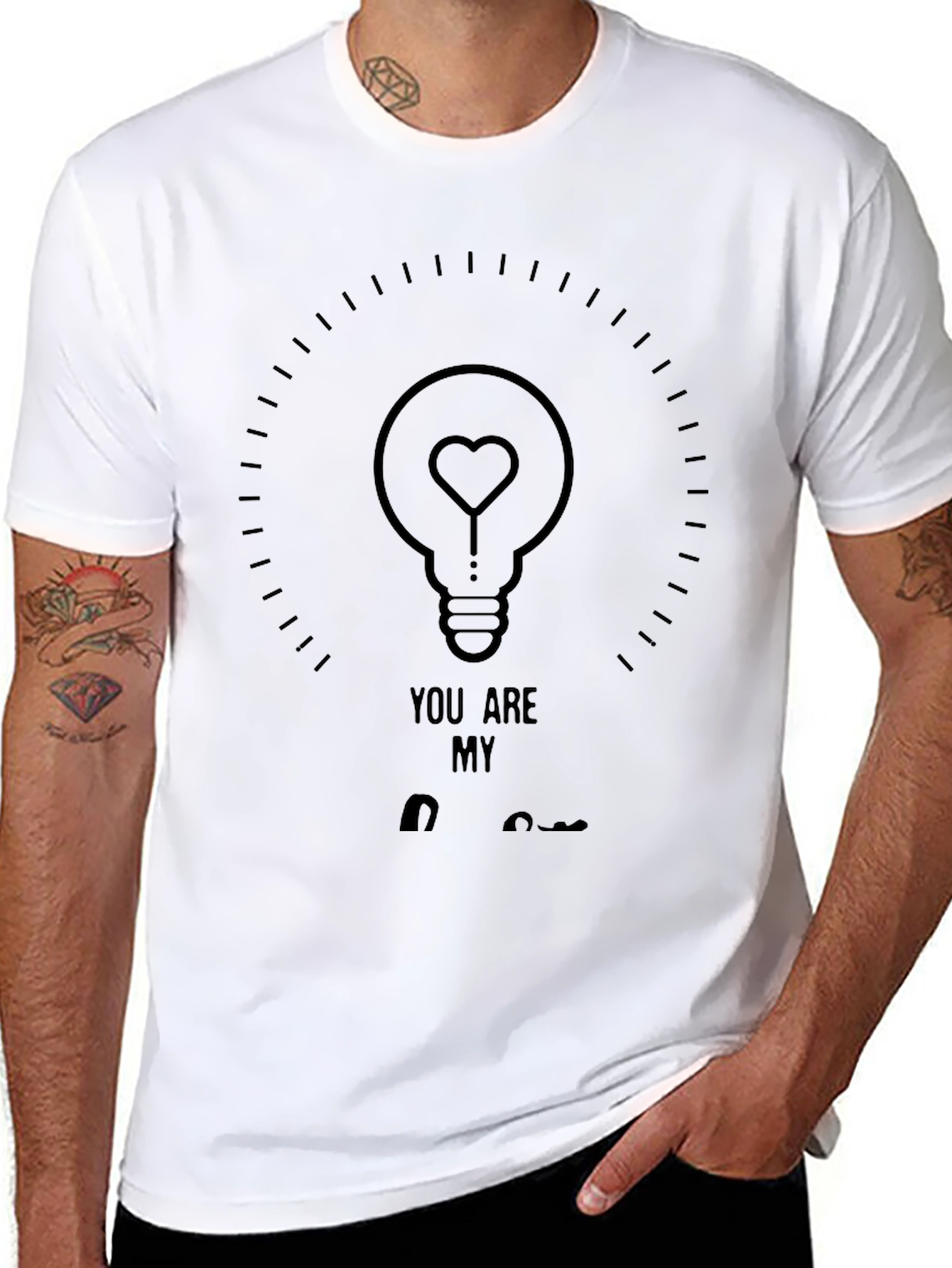 You Are My Light Bulb Heart Graphic Tee