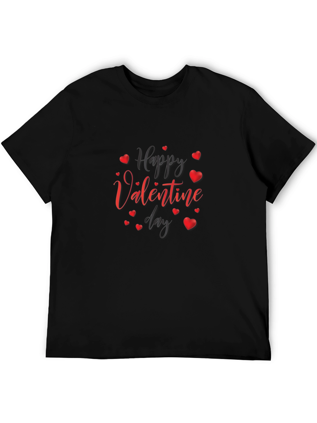 Happy Valentines Day Black T-Shirt