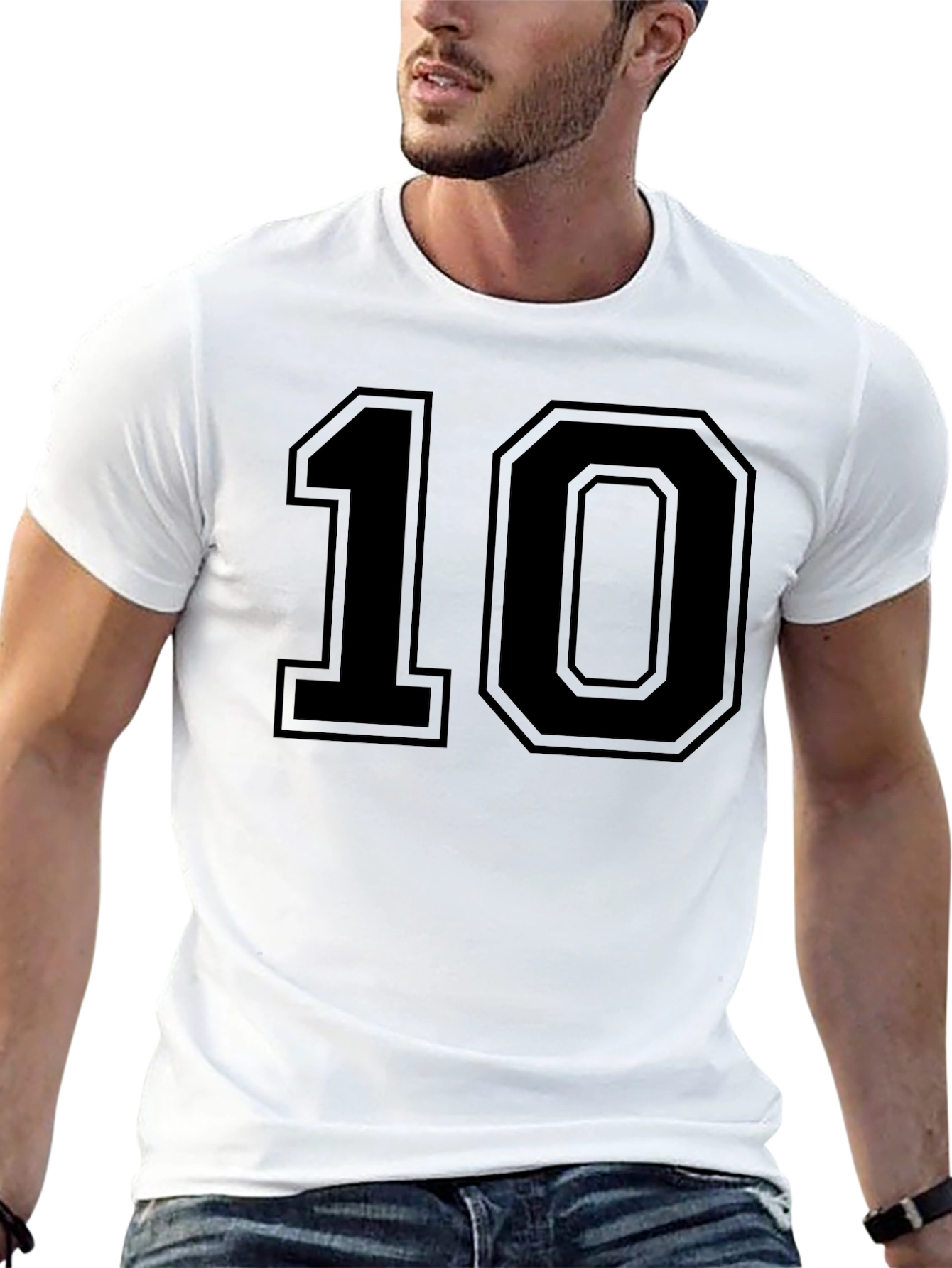 Classic Number 10 Graphic Tee - Black