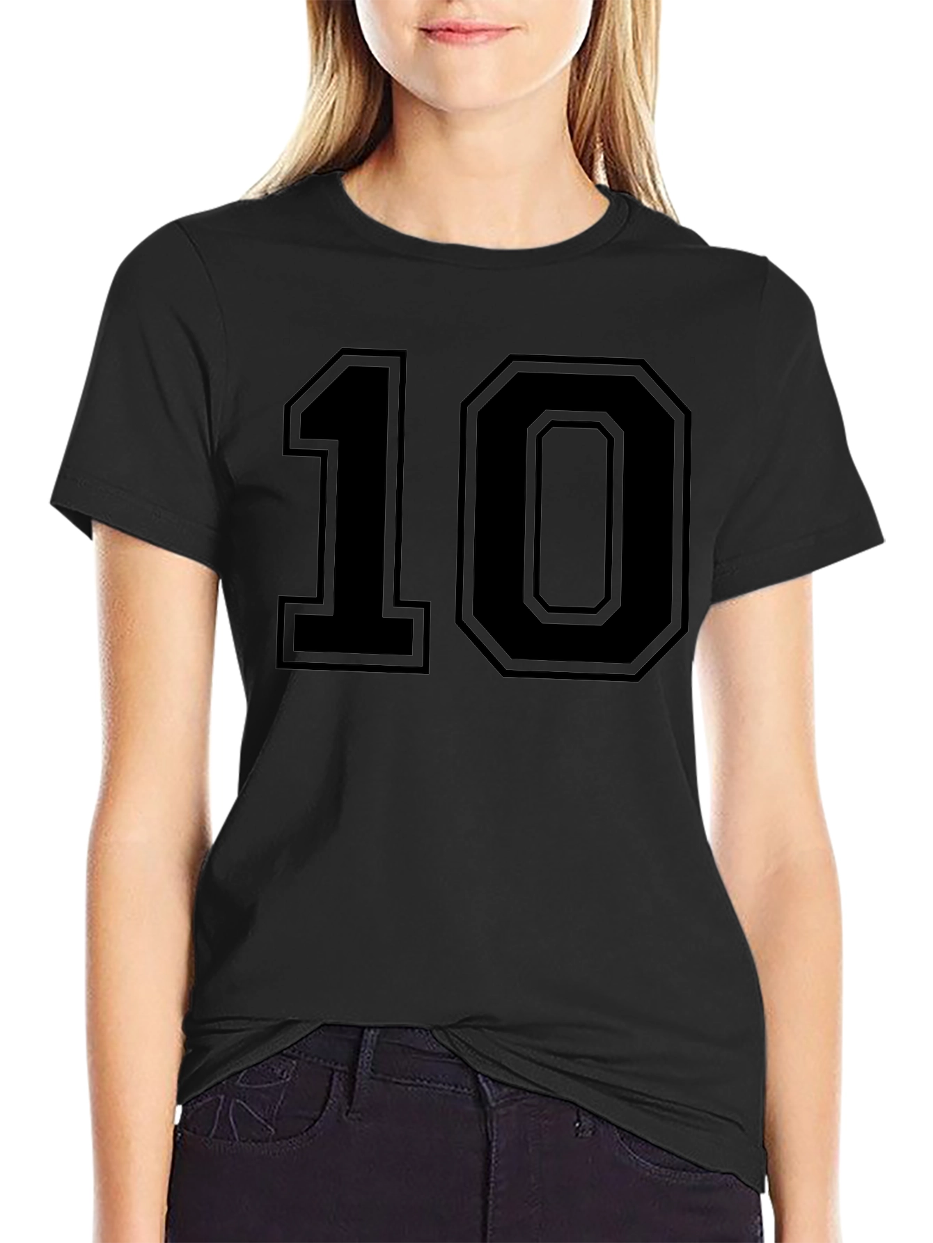 Classic Number 10 Graphic Tee - Black