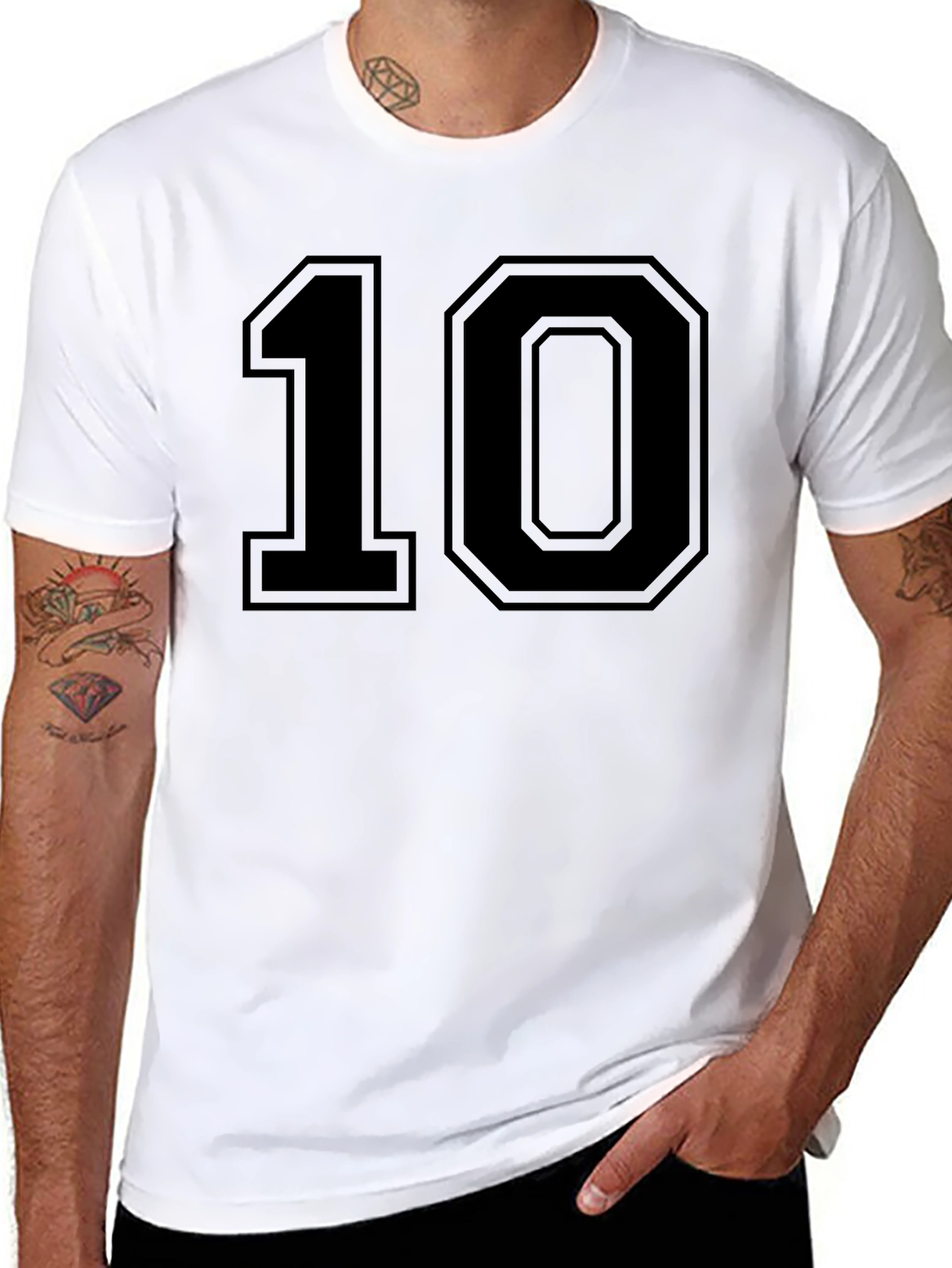 Classic Number 10 Graphic Tee - Black