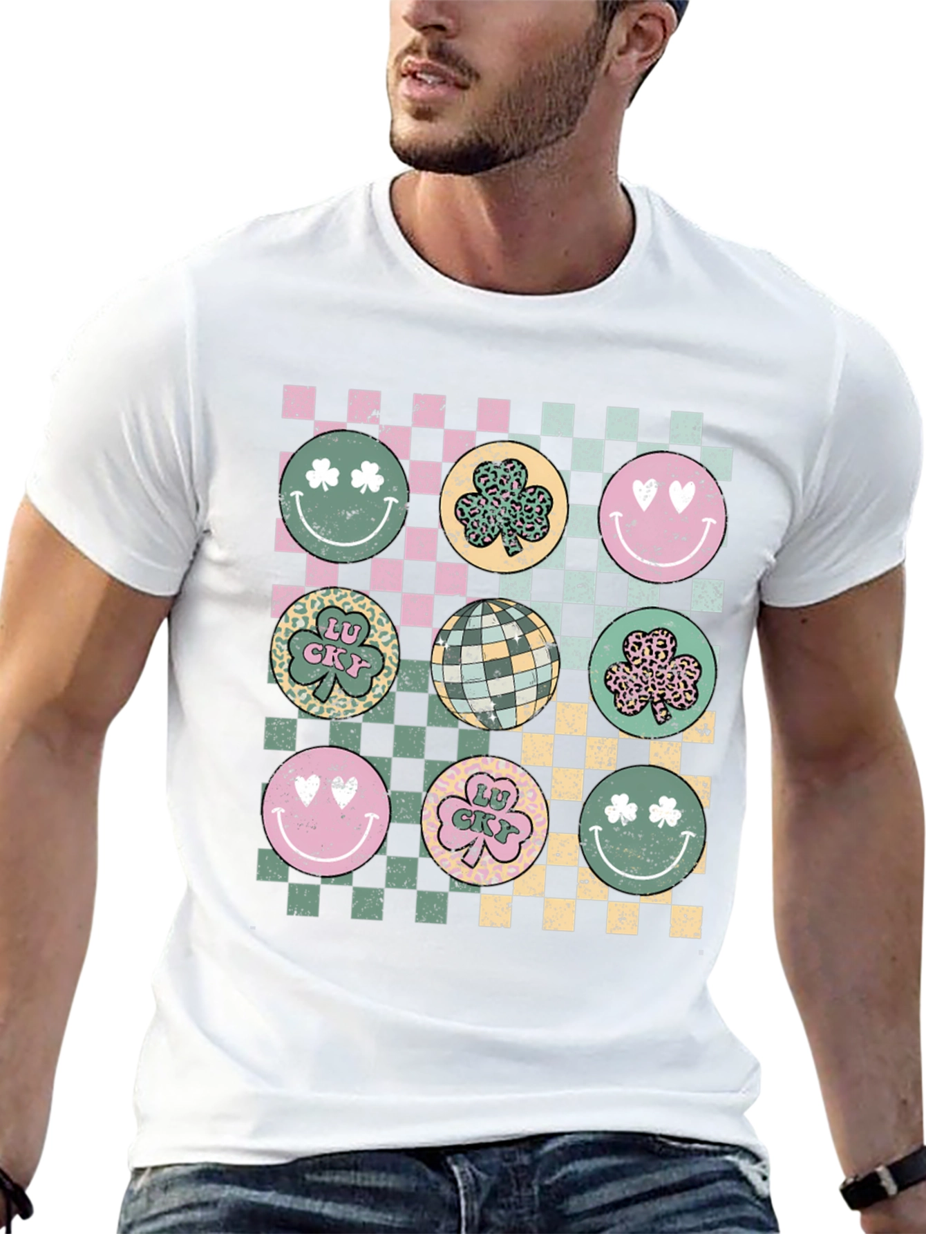 St. Patricks Day Checkerboard Graphic Tee