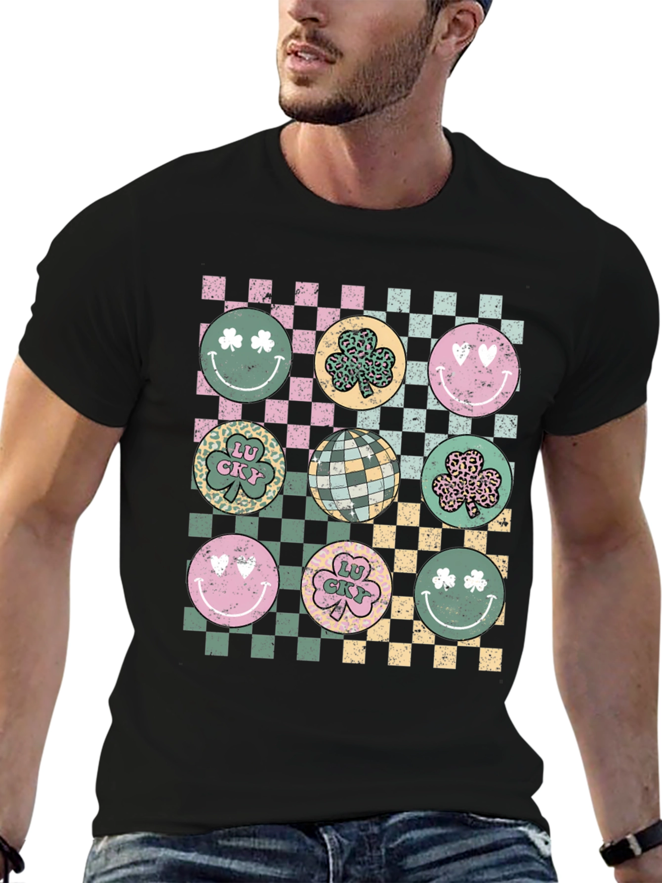 St. Patricks Day Checkerboard Graphic Tee
