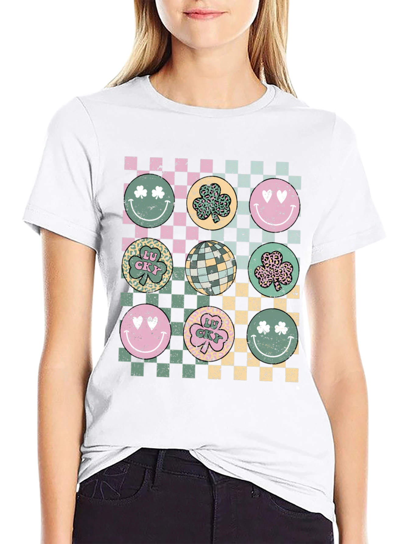 St. Patricks Day Checkerboard Graphic Tee