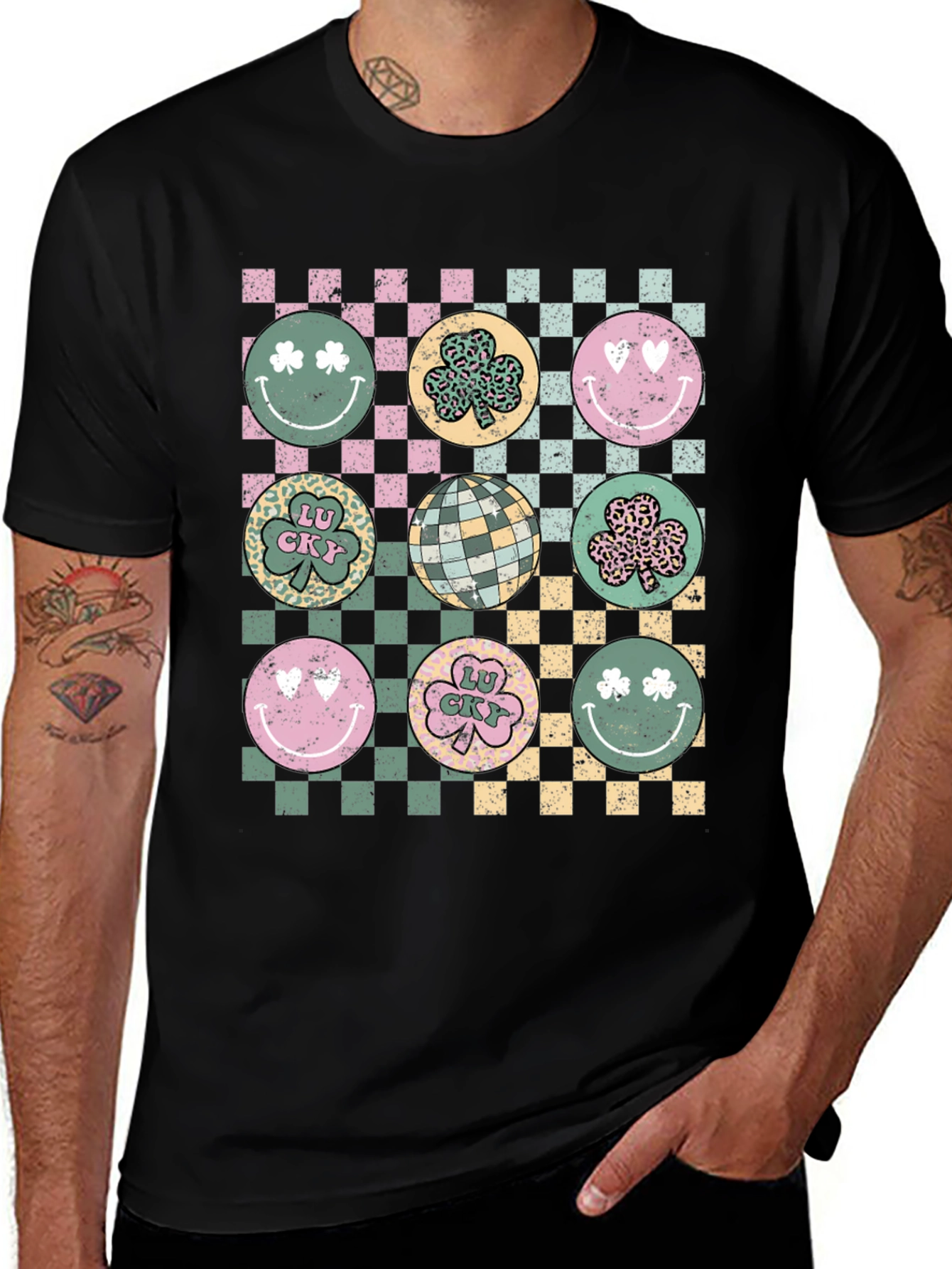 St. Patricks Day Checkerboard Graphic Tee