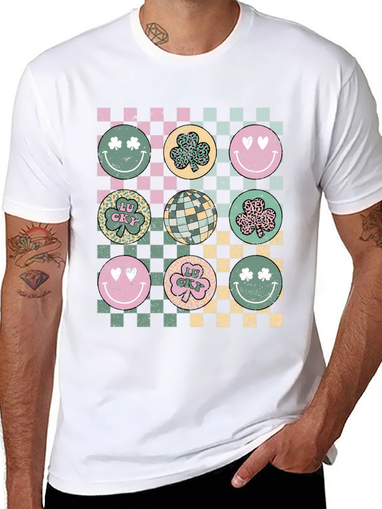 St. Patricks Day Checkerboard Graphic Tee