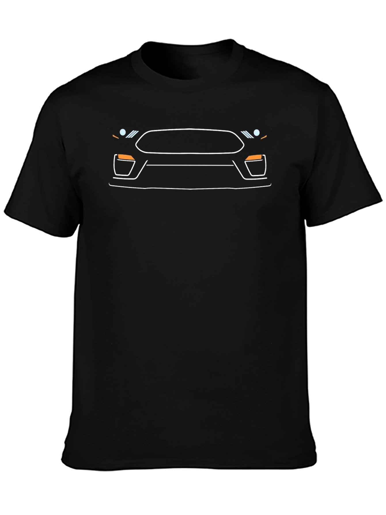 Modern Car Front Outline Black T-Shirt
