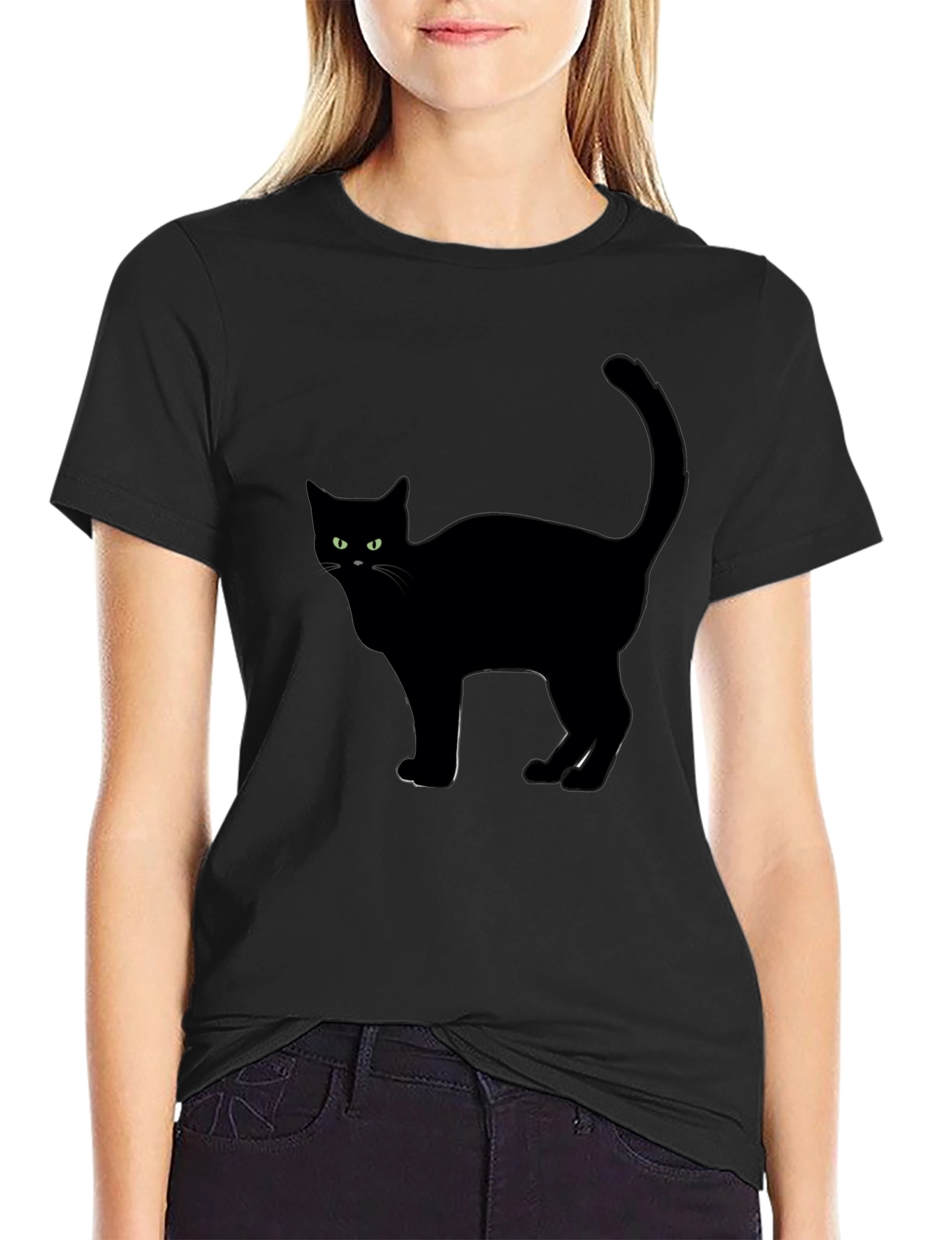 Black Cat Graphic Tee - Halloween Style