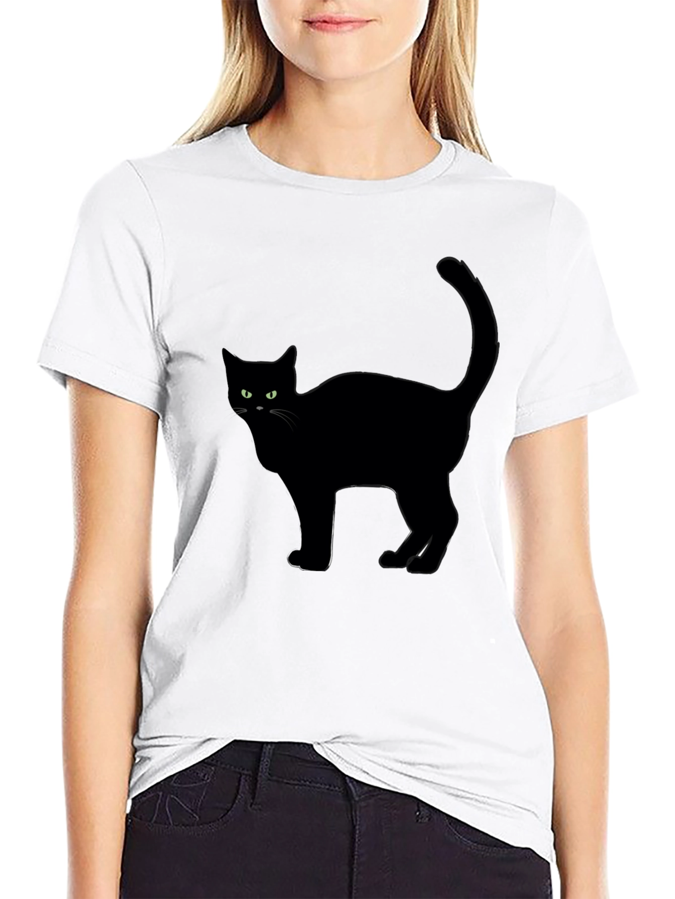 Black Cat Graphic Tee - Halloween Style