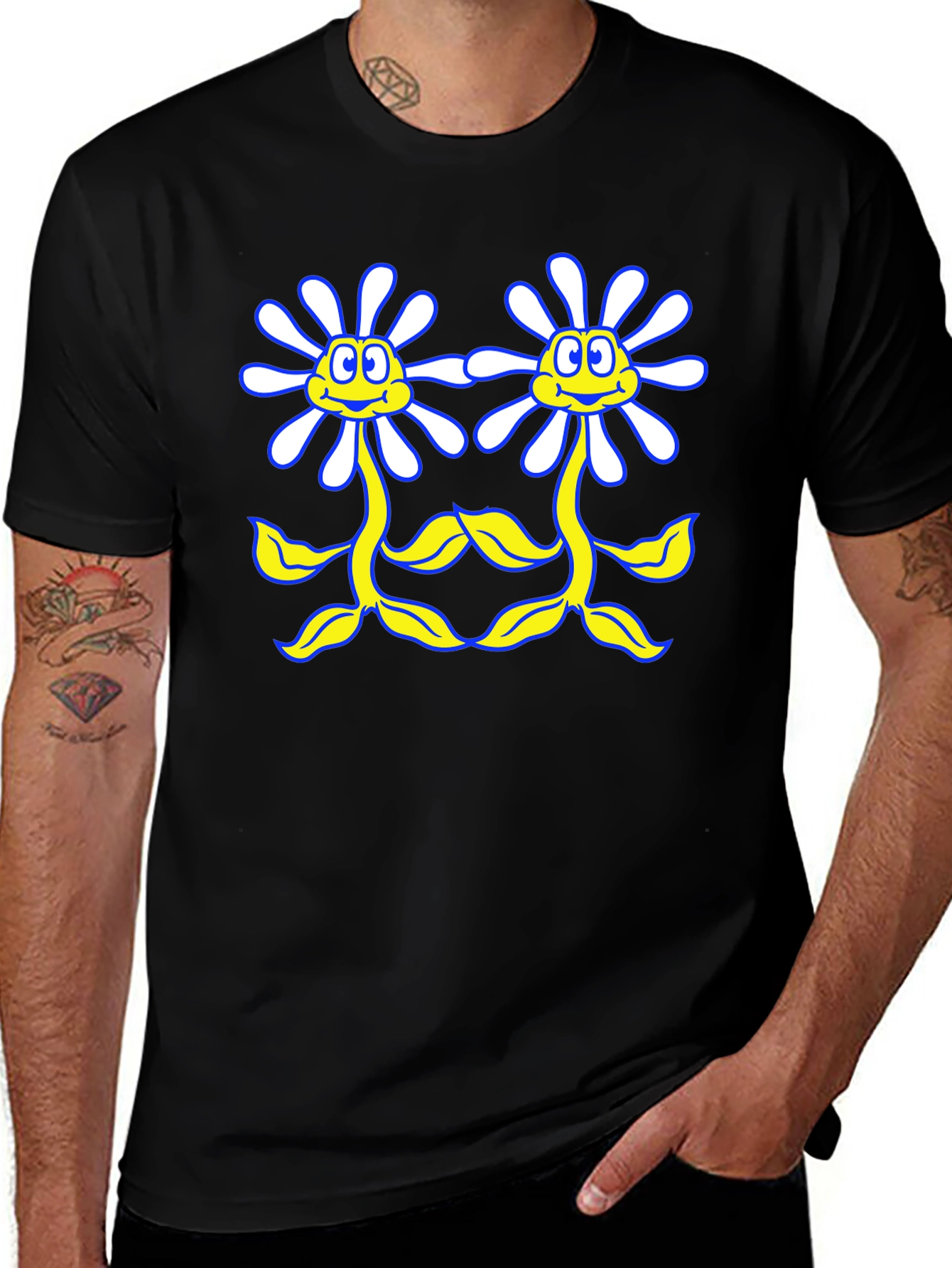 Funny Flower Power Graphic T-Shirt
