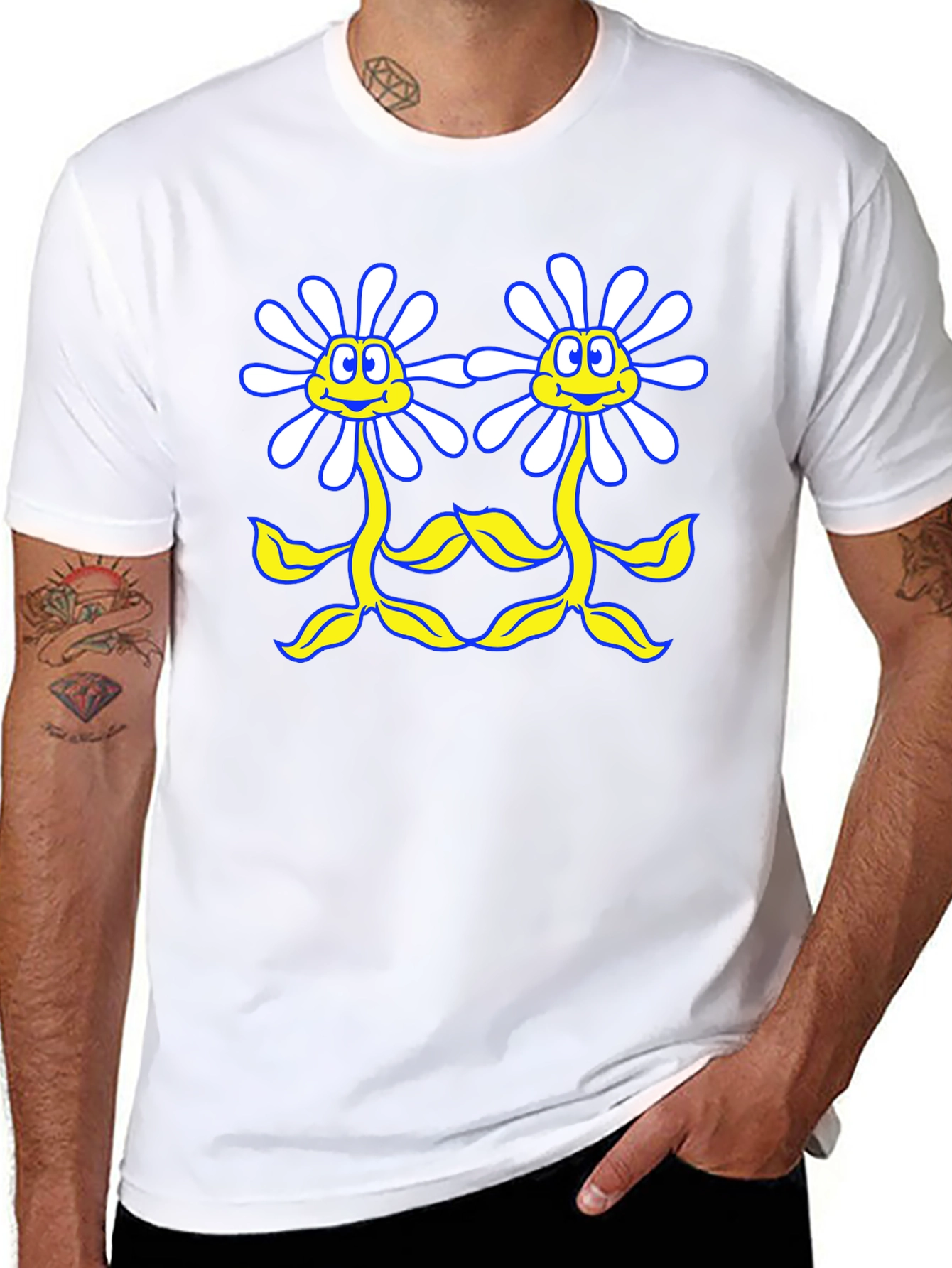 Funny Flower Power Graphic T-Shirt