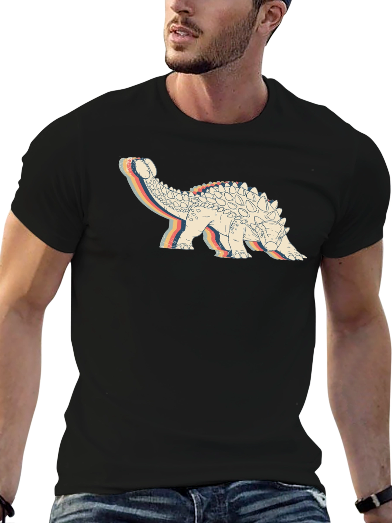 Retro Ankylosaurus Graphic T-Shirt
