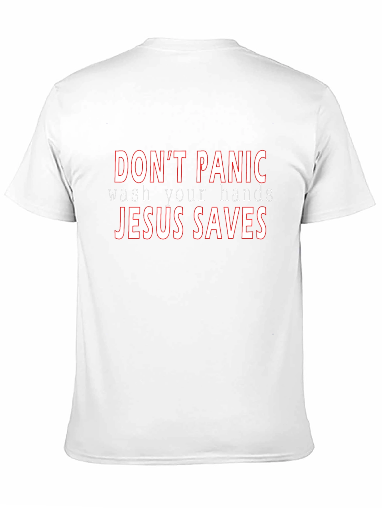 Dont Panic Wash Your Hands Jesus Saves Black T-Shirt