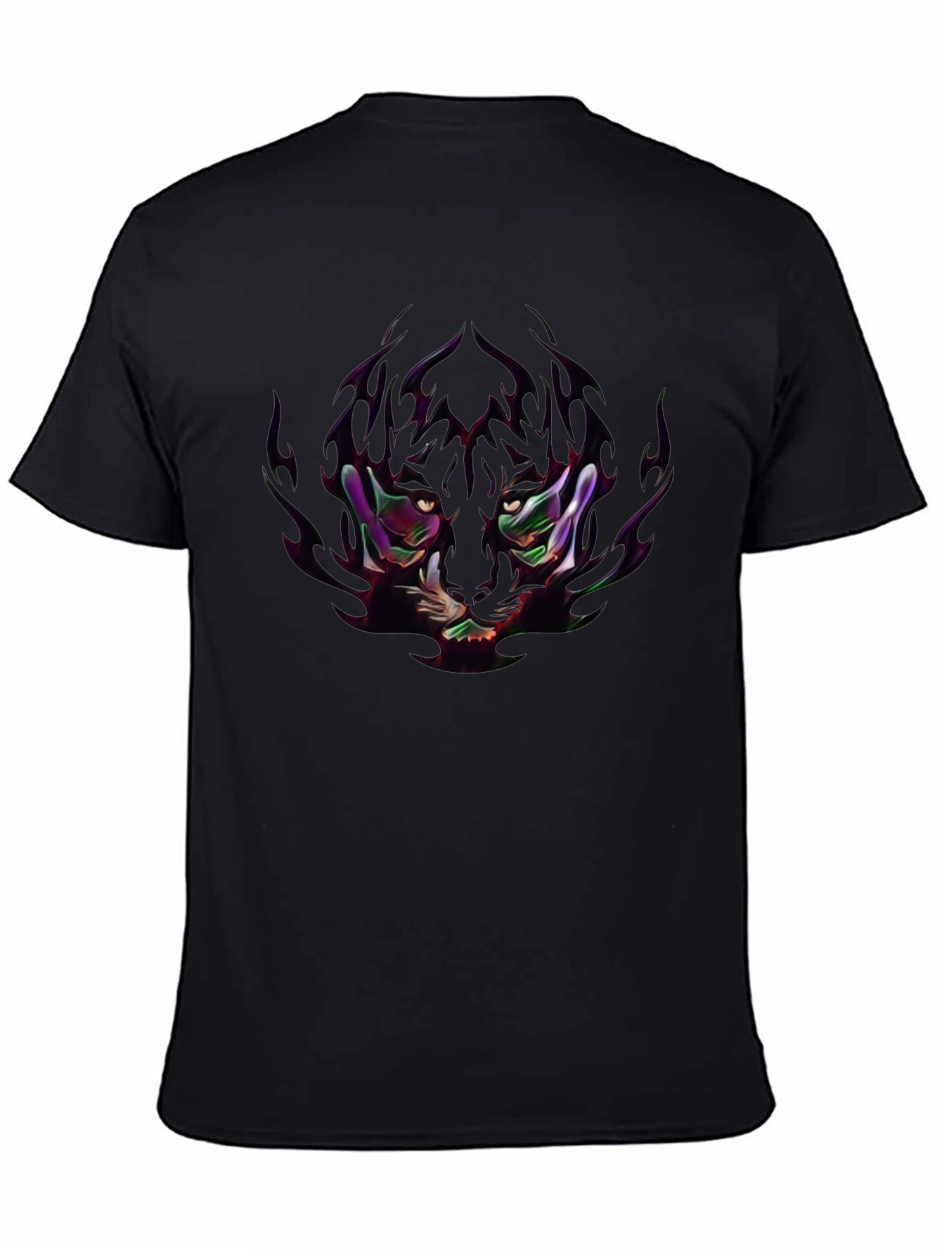 Edgy Anime-Style Graphic Print Black T-Shirt