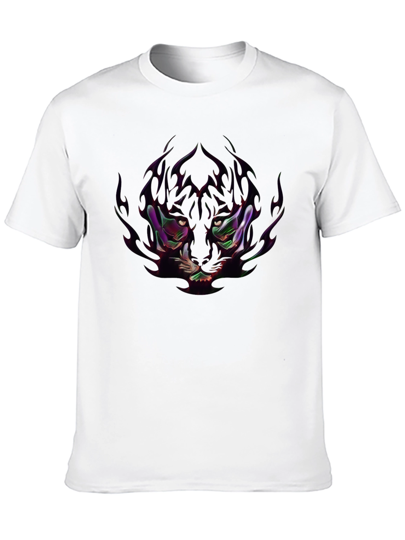 Edgy Anime-Style Graphic Print Black T-Shirt