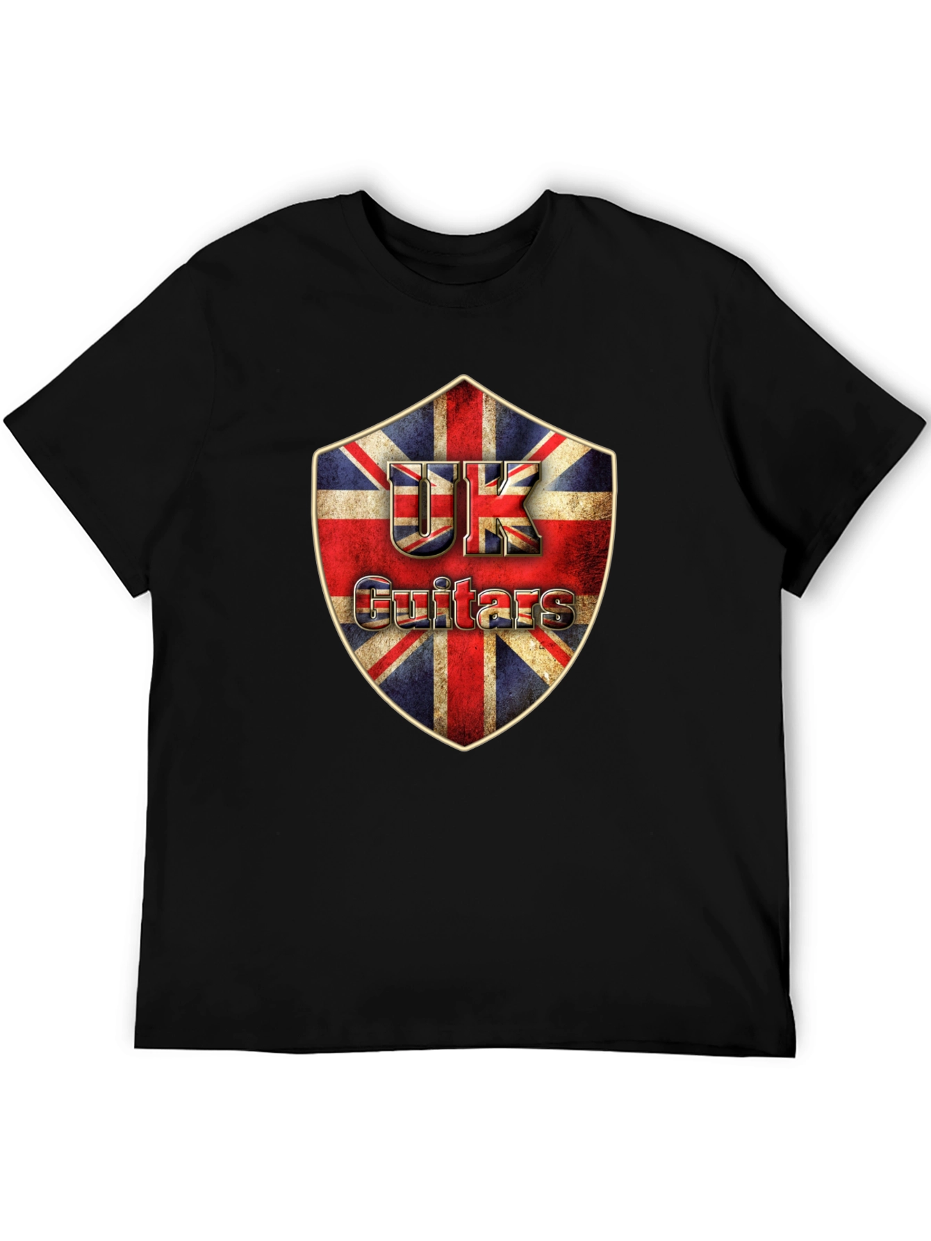 UK Guitars Shield Graphic T-Shirt - Classic Rock Tee