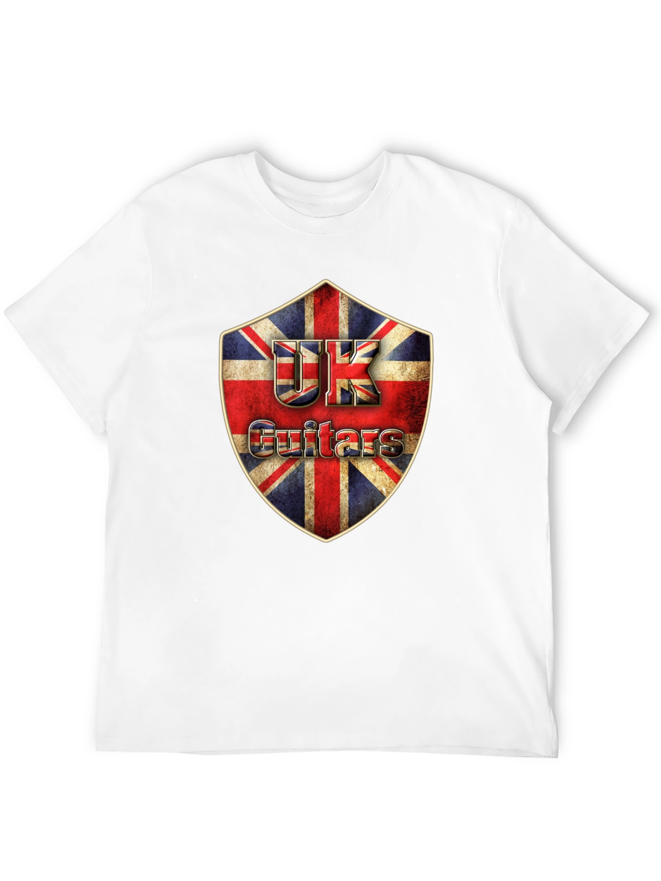 UK Guitars Shield Graphic T-Shirt - Classic Rock Tee
