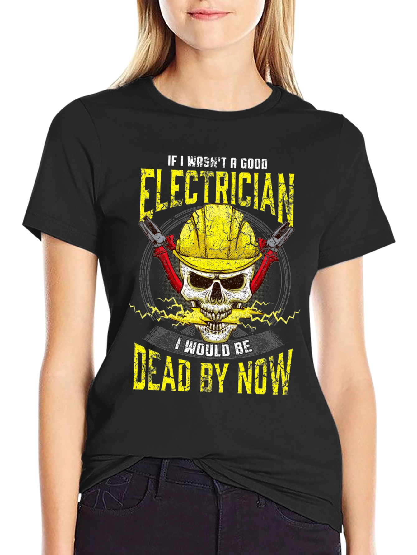 Electrician Skull Graphic Tee - Safety First!