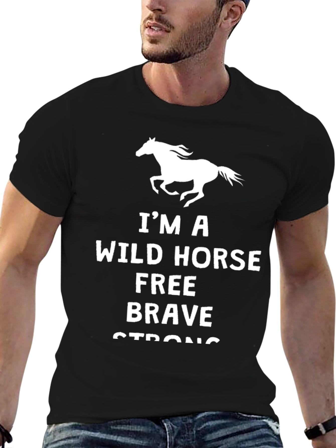 Wild Horse Tee: Free Brave Strong T-Shirt