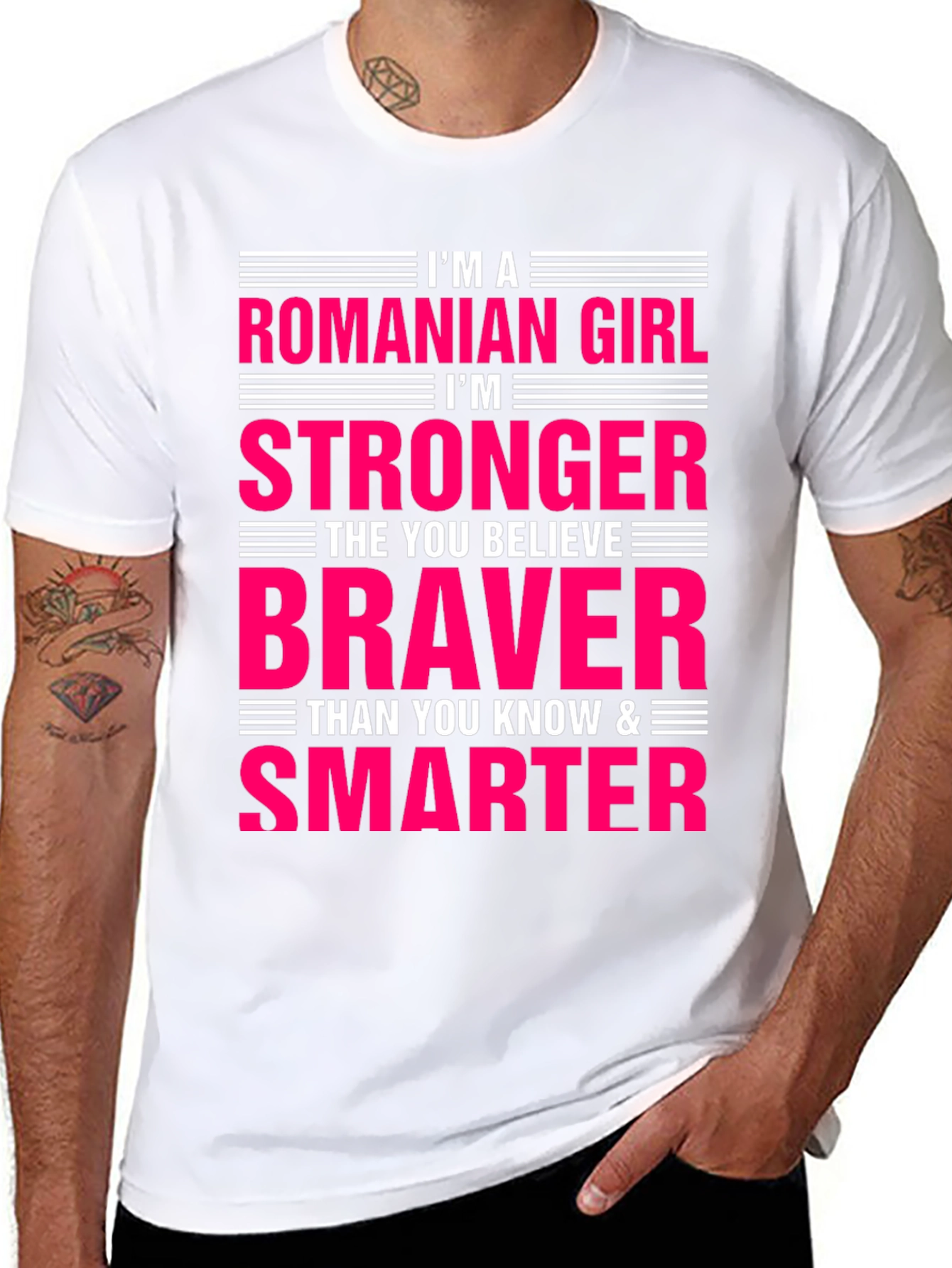 Romanian Girl Strong Braver Smarter T-Shirt