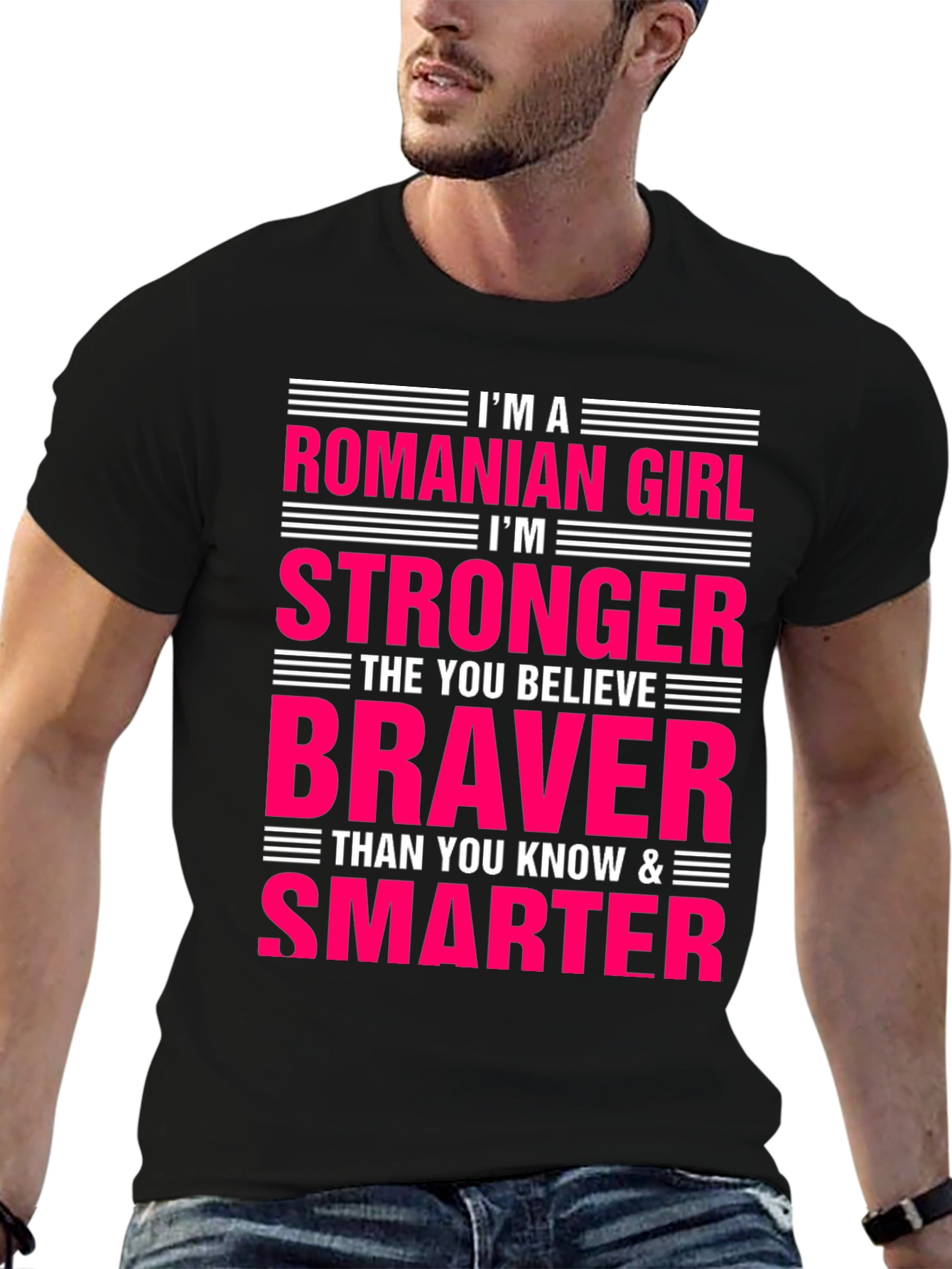 Romanian Girl Strong Braver Smarter T-Shirt