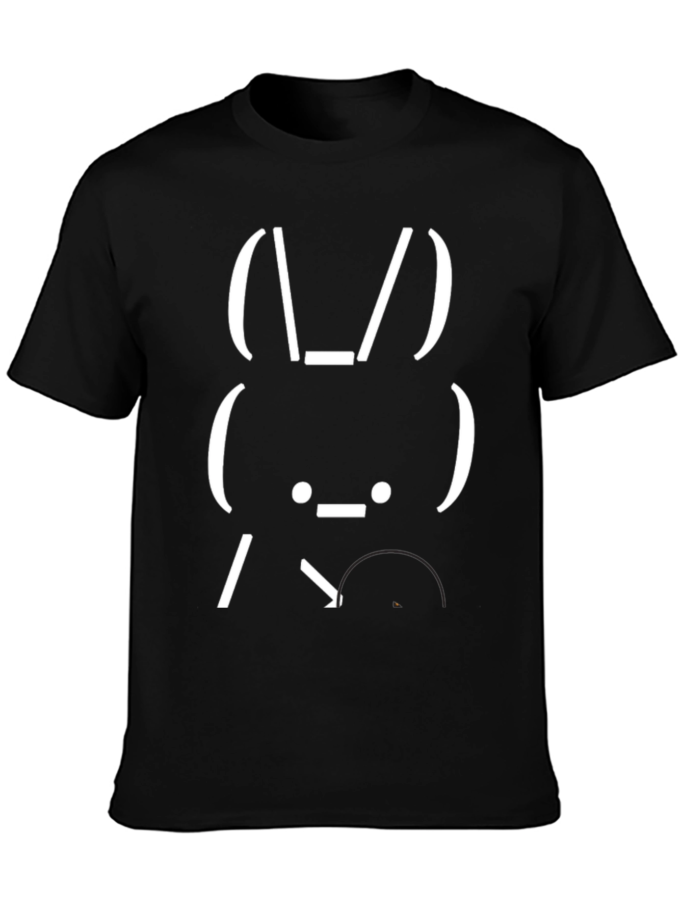 Funny Bunny ASCII Art Graphic T-Shirt - Black