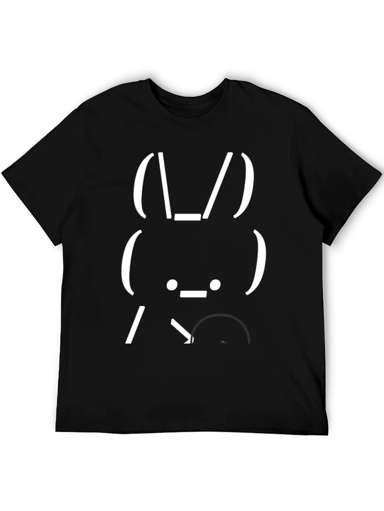 Funny Bunny ASCII Art Graphic T-Shirt - Black