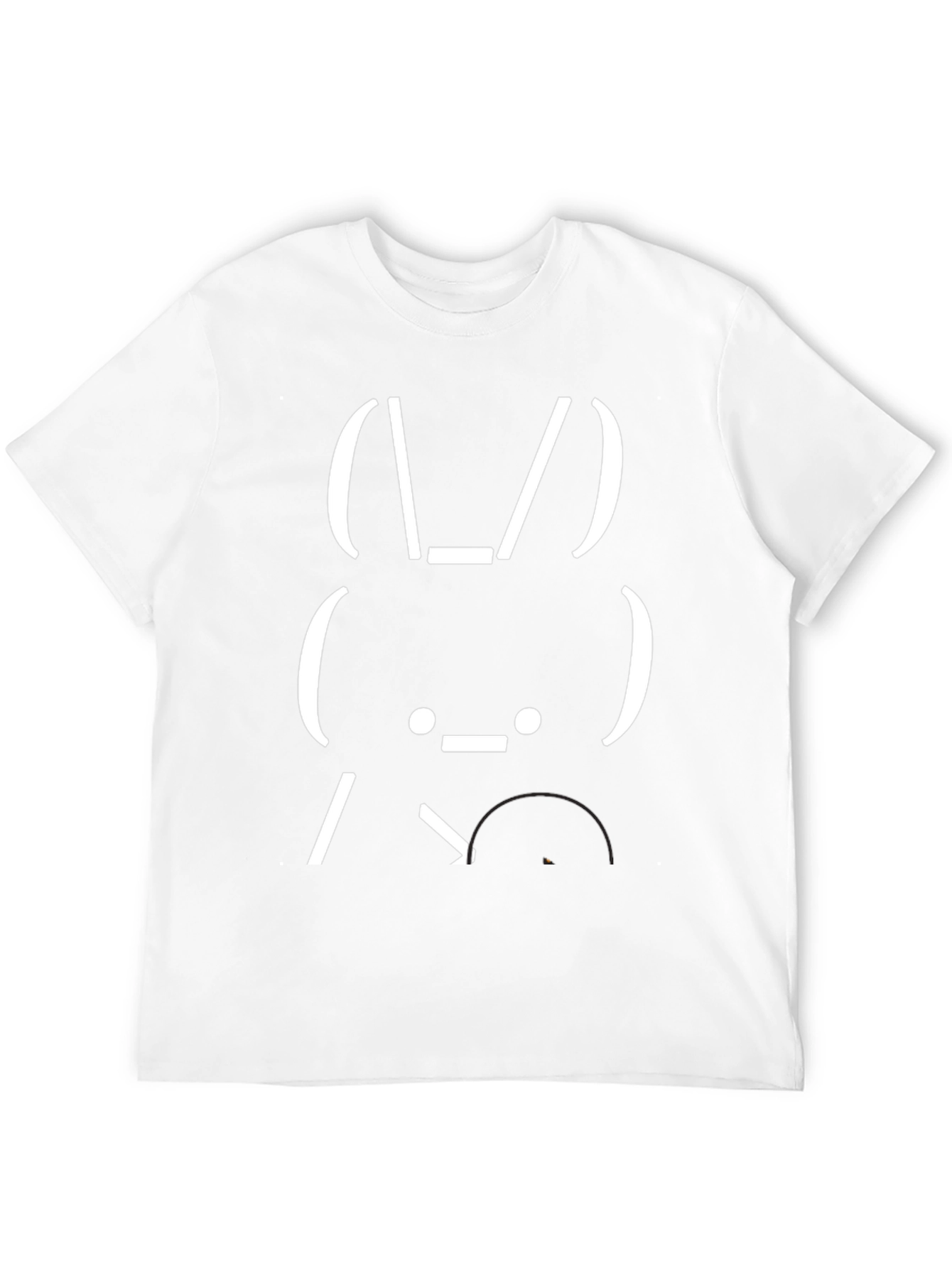 Funny Bunny ASCII Art Graphic T-Shirt - Black